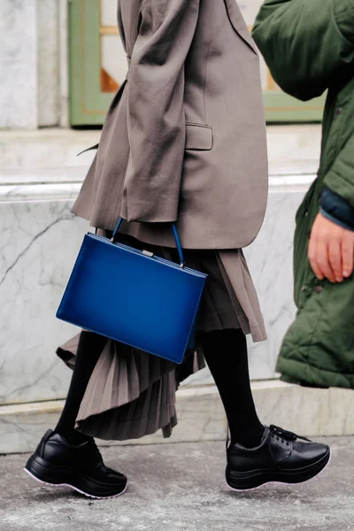 Passeggiate Pedonali Alla Moda Strada Durante Settimana Della Moda Parigi — Foto Stock