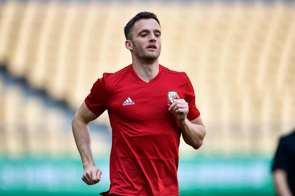 Andy King Wales National Football Team Takes Part Training Session — Stock Photo, Image