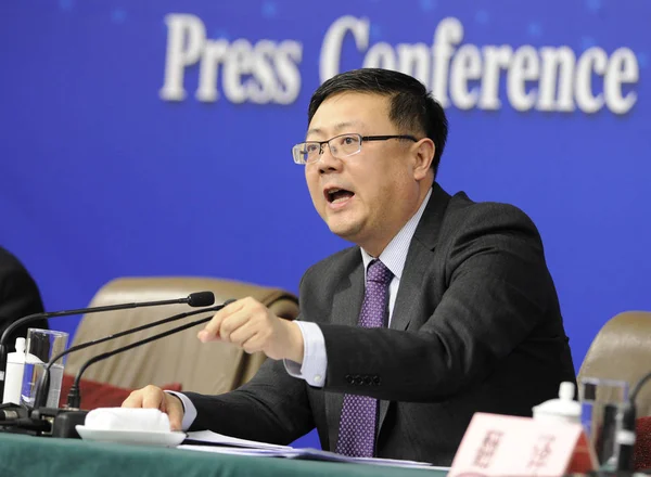 Jining Chen Ministra Ochrony Środowiska Uczęszcza Konferencji Prasowej Podczas Piątej — Zdjęcie stockowe