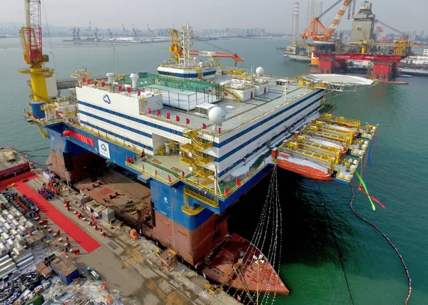 Buque Alojamiento Semisumergible Ssav Oos Tiradentes Atracaderos Muelle Puerto Antes — Foto de Stock