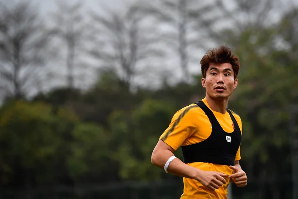 Zheng Zhi Číny Guangzhou Evergrande Taobao Účastní Tréninku Než Skupina — Stock fotografie