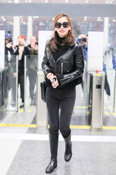 Modella Attrice Angelaby Hong Kong Fotografata All Aeroporto Internazionale Beijing — Foto Stock