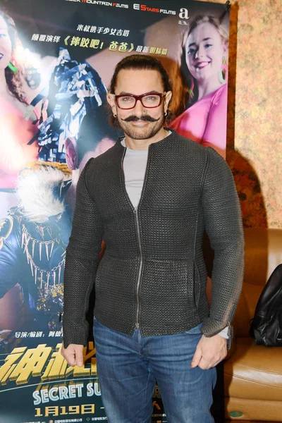 Ator Indiano Aamir Khan Participa Road Show Para Promover Seu — Fotografia de Stock