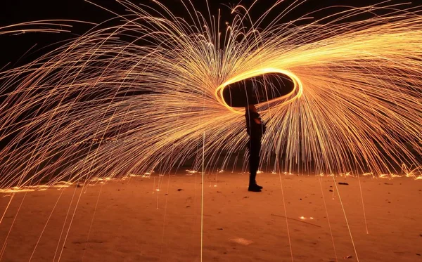 Tourist Waves Fireworks Frozen Songhua River Harbin City Northeast China — стоковое фото