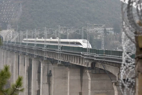 Tren Bala Crh China Railway High Speed Funciona Tren Alta — Foto de Stock