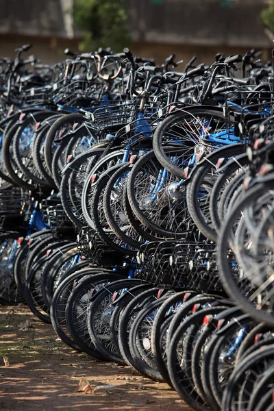 Una Vista Bluegogo Compartió Bicicletas Del Servicio Transporte Taxis Coches —  Fotos de Stock