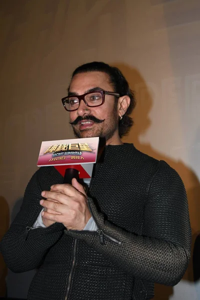 Acteur Indien Aamir Khan Assiste Road Show Pour Promouvoir Son — Photo