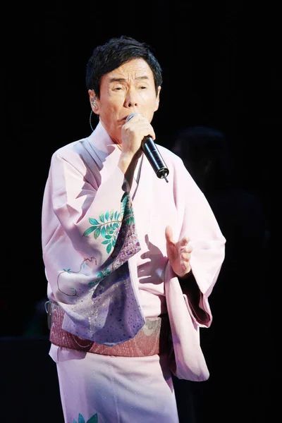 Taiwan Out Cantante Japonés Shinichi Mori Actúa Durante Concierto Taipei — Foto de Stock