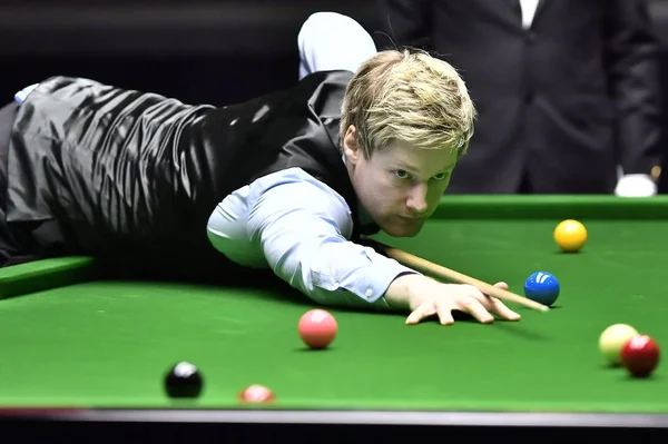 Neil Robertson Australie Joue Contre Robbie Williams Angleterre Lors Leur — Photo