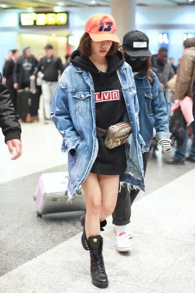 Tayvanlı Şarkıcı Jolin Tsai Pekin Uluslararası Havaalanı Pekin Çin Mart — Stok fotoğraf