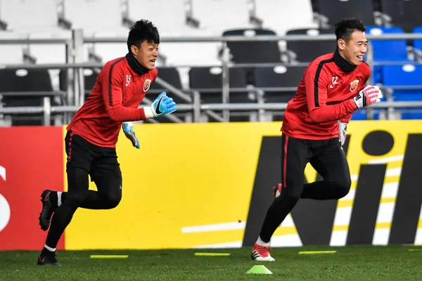 Les Joueurs Shanghai Sipg Chine Participent Une Séance Entraînement Avant — Photo