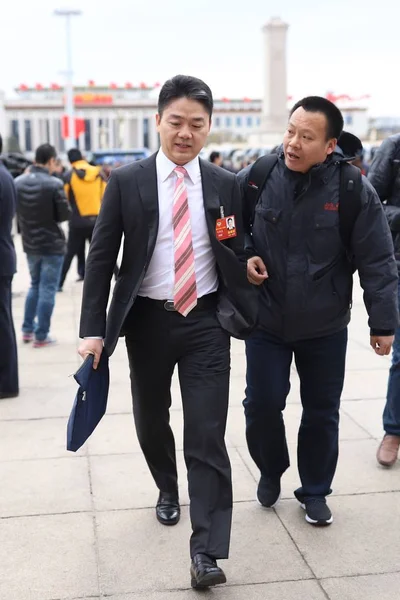 Richard Liu Qiangdong Styrelseordförande Och För Online Återförsäljare Com Anländer — Stockfoto