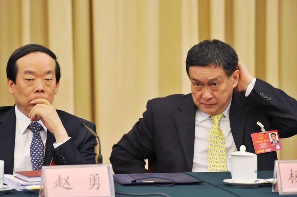 Yang Čchongyong Správně Pak Místopředseda Lidového Kongresu Hebei Účastní Plenárního — Stock fotografie