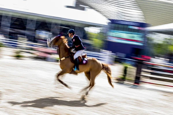 Equestre Compete 55M Gcl First Competition Clock Durante Grande Prêmio — Fotografia de Stock