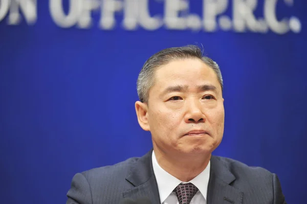 Xin Guobin Vice Minister Van Industrie Informatietechnologie Woont Een Persconferentie — Stockfoto