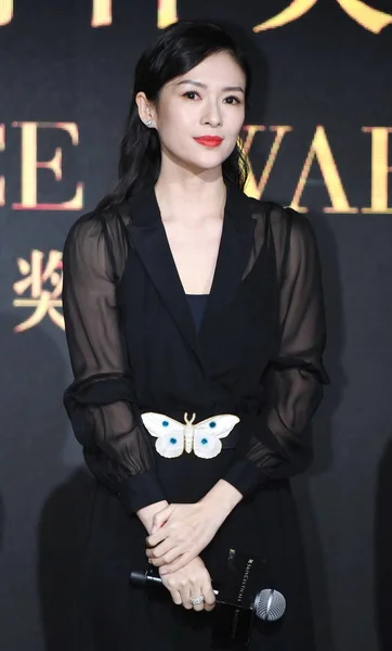 Chińska Aktorka Zhang Ziyi Bierze Udział Ceremonii Wręczenia Nagród Pekinie — Zdjęcie stockowe