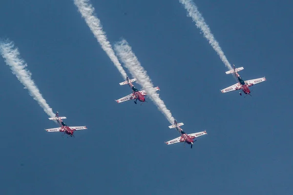 Aerobatic Aircraft Perform Zhengzhou Air Show 2018 World Formation Aerobatic — Foto Stock