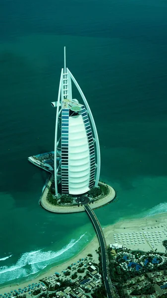 Légi Felvétel Burj Arab Egy Csillagos Luxus Szálloda Dubai Egyesült — Stock Fotó