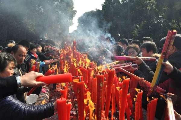 Çin Tapanların Tütsü Sopa Ikinci Gün Çin Yeni Yıl Veya — Stok fotoğraf