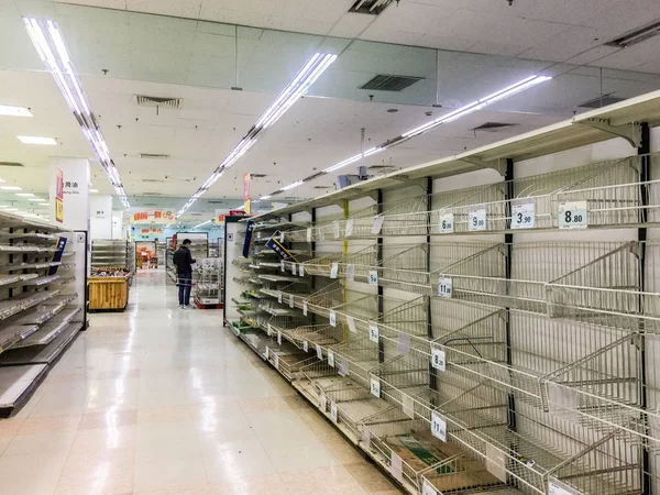 Vue Intérieur Point Vente Fermé Supermarché Sud Coréen Détaillant Marchandises — Photo