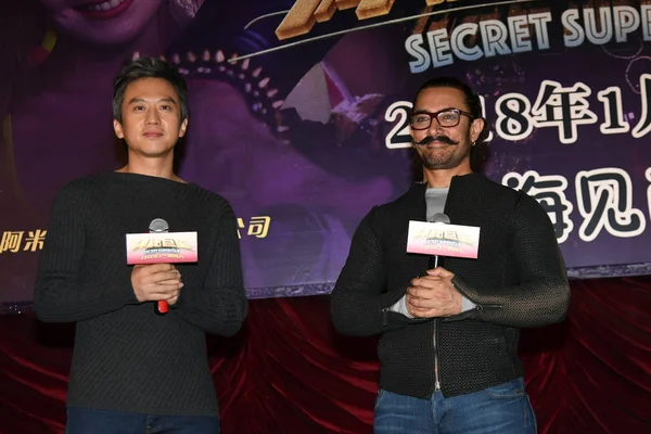 Ator Indiano Aamir Khan Certo Ator Chinês Deng Chao Participam — Fotografia de Stock