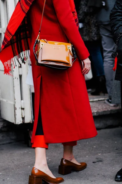 Paseos Peatonales Moda Por Calle Durante Semana Moda París Otoño — Foto de Stock