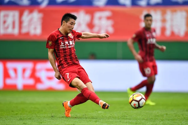 레이의 상하이 Sipg 점수는 2018 광저우 중국의 2018에에서의 그들의 라운드에서 — 스톡 사진