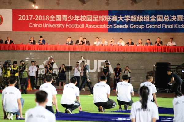 Ngiliz Futbol Yıldızı David Beckham Merkez Haziran 2018 Çin Üniversitesi — Stok fotoğraf