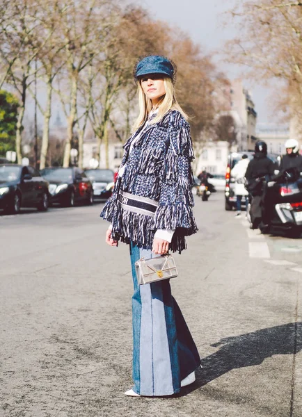 Paris Moda Hafta Sonbahar Kış 2018 Paris Fransa Sırasında Trendy — Stok fotoğraf