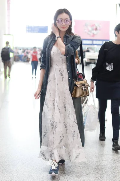 Modelo Actriz Taiwanesa Lin Chi Ling Representa Aeropuerto Internacional Beijing —  Fotos de Stock