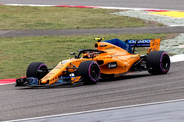Belgische Formule Coureur Stoffel Vandoorne Van Mclaren Stuurt Zijn Auto — Stockfoto