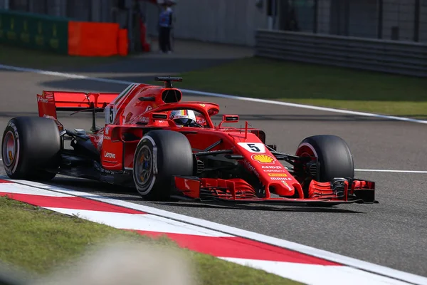 German Sebastian Vettel Ferrari Competes 2018 Formula One Chinese Grand — 图库照片