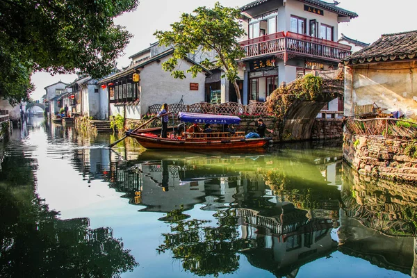 Paysage Ville Aquatique Zhouzhuang Dans Ville Kunshan Ville Suzhou Province — Photo