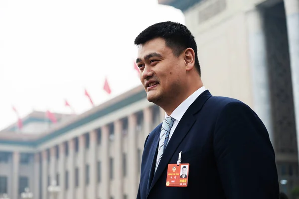 Bývalý Čínský Basketbalová Hvězda Jao Ming Nejvyšší Nový Předseda Čínské — Stock fotografie