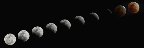 Kompozit Fotoğraf Gösterir Kan Supermoon Tüm Süre Gökyüzünde Pekin Çin — Stok fotoğraf