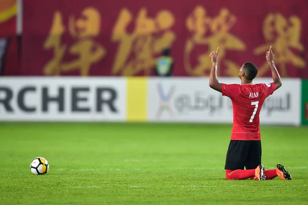 Brasilianska Fotbollsspelare Alan Carvalho Kina Guangzhou Evergrande Taobao Firar Efter — Stockfoto