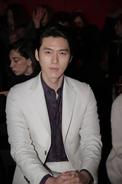 Ator Sul Coreano Hyun Bin Chega Para Desfile Moda Salvatore — Fotografia de Stock