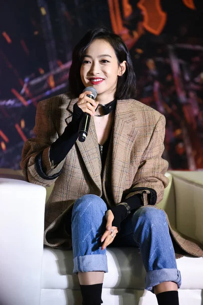 Cantante Actriz China Victoria Song Song Qian Asiste Una Conferencia — Foto de Stock