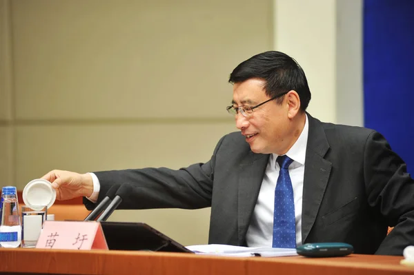 Miao Wei Minister För Industri Och Informationsteknologi Deltar Presskonferens Som — Stockfoto