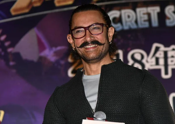 Acteur Indien Aamir Khan Assiste Road Show Pour Promouvoir Son — Photo