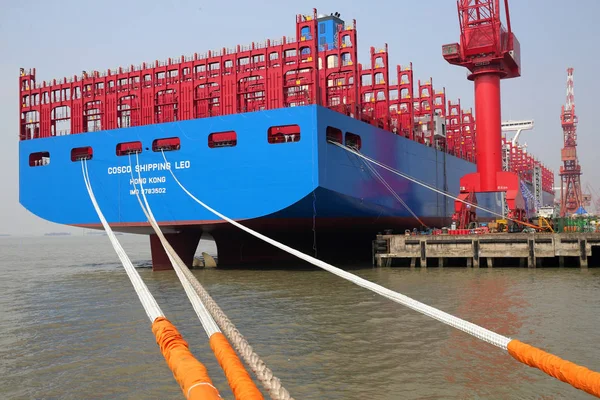 Nave Portacontainer 000 Teu Cosco Shipping Leo Prodotta Nantong Cosco — Foto Stock