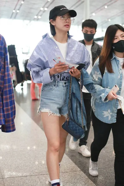 Chinese Singer Actress Victoria Song Song Qian Pictured She Arrives — Stock Photo, Image