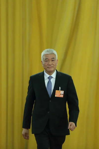 Ван Zhigang Міністр Науки Техніки Також Заступник Першої Сесії Npc — стокове фото