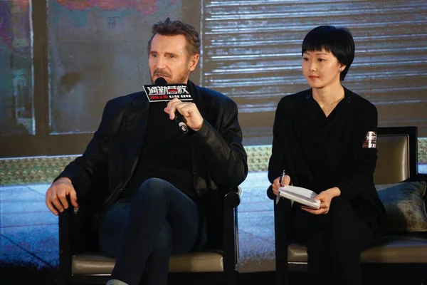 Hollywood Aktör Liam Neeson Sol Yeni Filmi Banliyö Pekin Çin — Stok fotoğraf