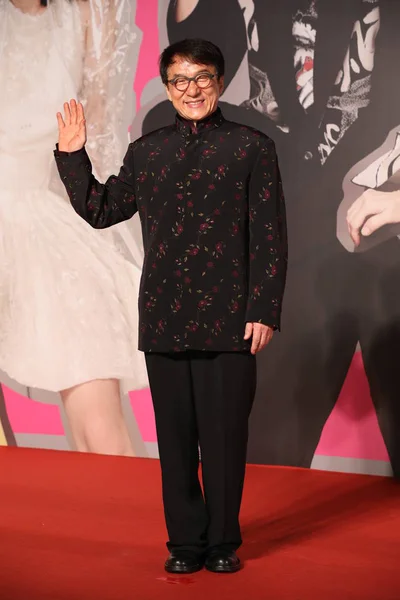 Hong Kong Kungfu Star Jackie Chan Przybywa Czerwonym Dywanie Nagród — Zdjęcie stockowe