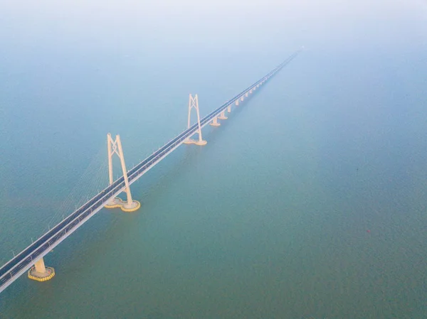 Aerial View World Longest Cross Sea Bridge Hong Kong Zhuhai — Stock Photo, Image