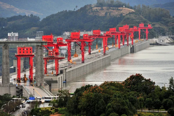 Panoramic View Three Gorges Reservoir Yichang City Central China Hubei — Stock Photo, Image