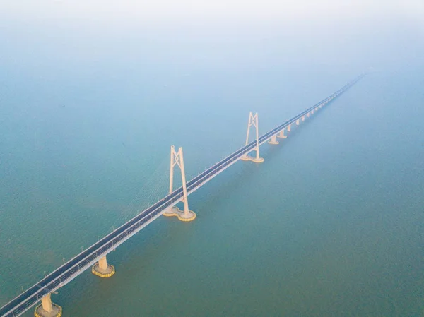 Vista Aérea Del Puente Marítimo Más Largo Del Mundo Puente — Foto de Stock
