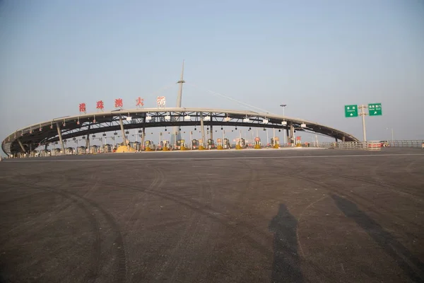 Utsikt Över Toll Station Världens Längsta Cross Sea Bridge Hong — Stockfoto