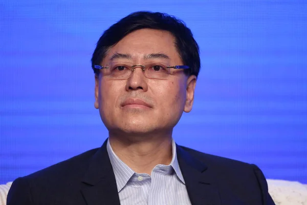 Yang Yuanqing Presidente Ceo Lenovo Asiste Una Entrevista Grupal Durante —  Fotos de Stock